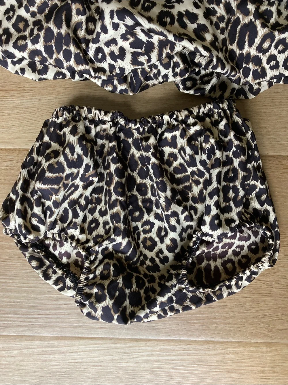 The Children's Place Vintage Leopard Print Bubble Dress with Blue Trim